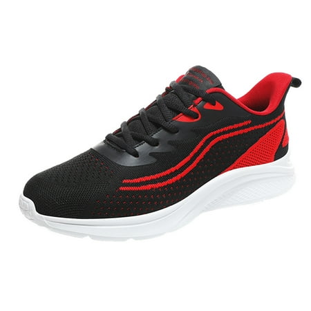 Huesdet Men s Non Slip Running Shoes Light Breathable Casual Walking Shoes Fashion Sneakers Mesh Workout Sports ShoesC 11.5