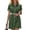 Green, variant on SAWOBUUN Women Belt Denim Dress Slim Fit Short Sleeve Button Front Casual Chic Summer Mini Dress with Pockets