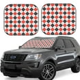 thumbnail image 1 of Fotbe Red and black argyle Juego de 2 Piezas de Parasoles para Parabrisas | Bloqueador Solar para Auto | Accesorios Plegables para Protección Solar Interior-Large, 1 of 6