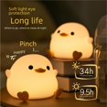 thumbnail image 1 of Lámpara de noche de pato para dormitorio, mesita de noche, carga, acompañante para dormir, luz de aplauso, temporizador, lámpara de mesa para niños de silicona, 1 of 4