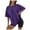 Purple, variant on Womens T Shirt Summer Oversized Crew Neck Loose Fit Short Sleeves for Sports Yoga Running Leisure Tee Shirts Blue L