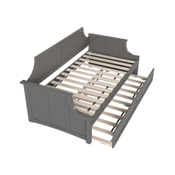 AFI Cambridge Twin Wood Daybed with Twin Size Trundle in Grey