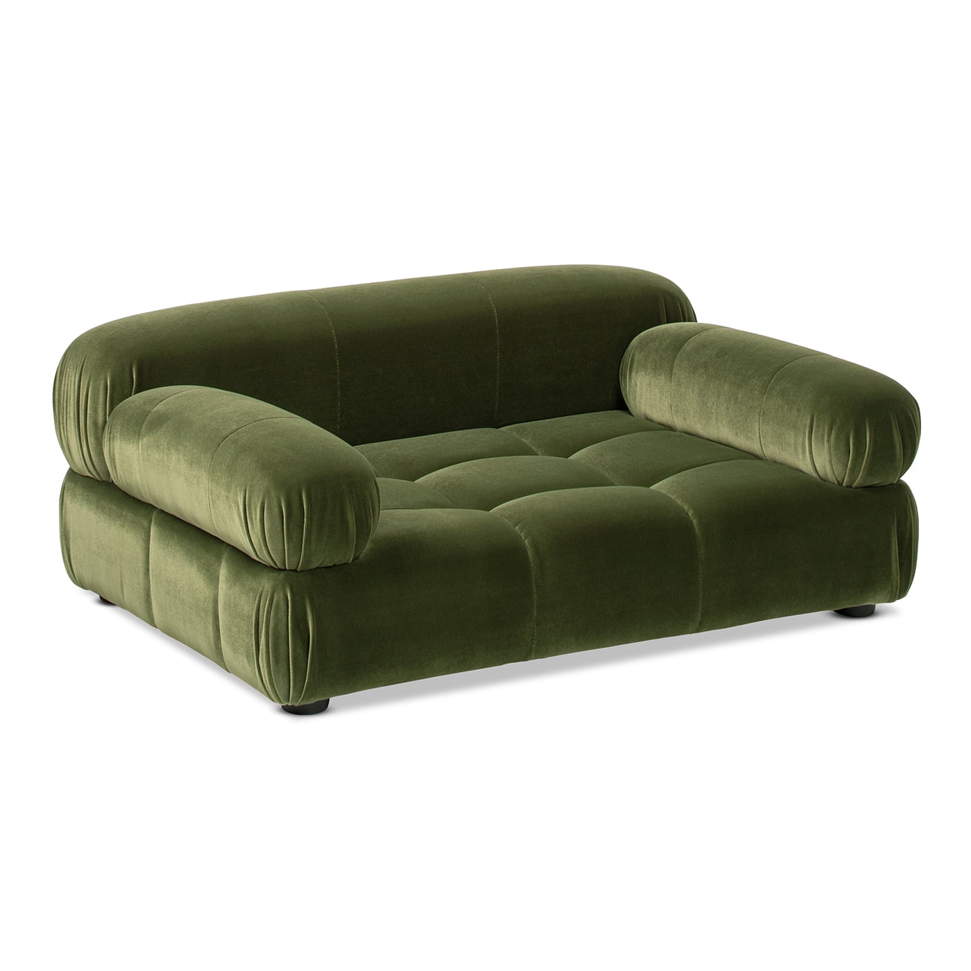 Marcel 36" Upholstered Modern Small to Medium Pet Bed, Dog or Cat, Olive Green Performance Velvet