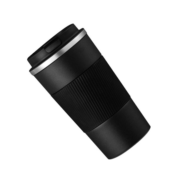 Monstrate Taza de vacío Taza térmica de acero inoxidable para automóvil Botella aislada de retención portátil Utensilios de cocina Negro 380ML