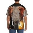 thumbnail image 5 of Xecao offers the Elephant Sunset in Kenya for Men's Casual Short-sleeved Shirt, a button-up collared shirt with a pocket, perfect for beach vacations and yacht travel in the 3X-Large size., 5 of 7