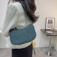 thumbnail image 4 of Bolsa Bolso retro para axilas de pana para mujer Bolsos pequeños de color sólido (verde retro) JShteea Para Estrenar, 4 of 9