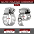 thumbnail image 2 of Uxcell 16 Pack Stainless Steel Hose Clamp, Adjustable Range 0.4"- 0.6"(10-16mm) Worm Gear Hose Clamp Assortment Kit, Metal Fuel Line Clamping for Plumb, Automotive, Mechanical, Silver, 2 of 7