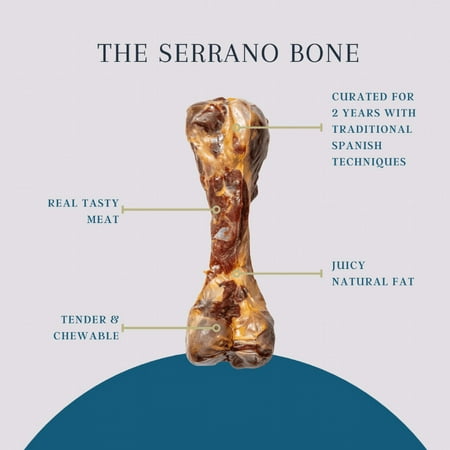 Platinum Pet Treats, Ham Bone Serrano, All Natural Dog Chew, Made in Europe (1 PK)