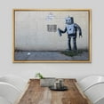 thumbnail image 3 of wall26 Framed Canvas Print Wall Art Banksy Robot Spray Painting Barcode Graffiti &amp; Street Art Pop Culture Illustrations Pop Art Bohemian Dark for Living Room, Bedroom, Office - 16"x24", 3 of 5