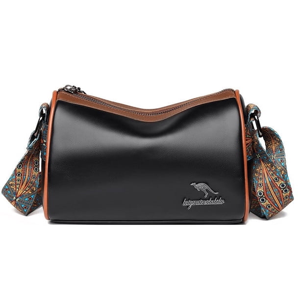 Crossbody Bag Fashionable Retro Casual Shoulder Bag, Soft Leather Texture Women's Trendy Portable, Large Capacity Zipper Closure, Adjustable Strap, Vegan Leather, For Office Everyday Use,