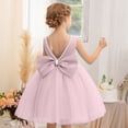 thumbnail image 2 of mgoYE Girl Party Dress Flower Girl Dress Kids Satin Tulle Wedding Guest Party Birthday Bridesmaid Communion Pageant Prom Ball Gown Maxi(Pink,3-4 Years), 2 of 9