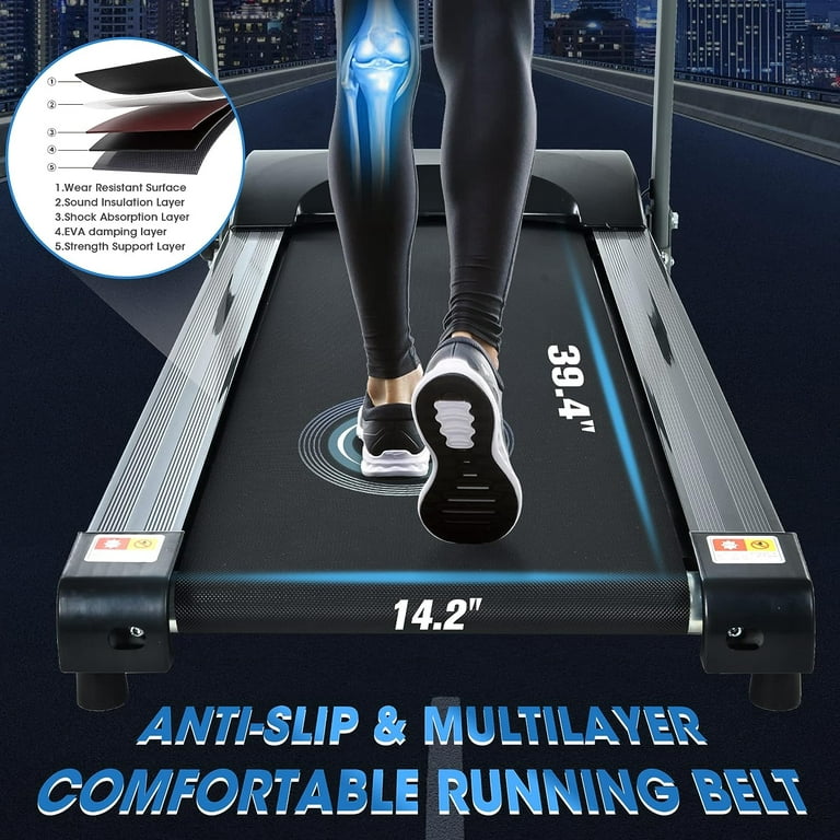 HLAiLL 2.0HP Treadmill for Home Folding 240lb Weight Capacity Walking  Jogging Exercise Machine Health & Fitness Fixed Incline with HD Screen 3  Gear
