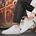 thumbnail image 4 of CORASUN Men's White PU Leather Casual Sneakers, Waterproof Lightweight Non-Slip Walking Shoes for Men & Teens, Perfect for School, Office and Daily Wear, 4 of 10