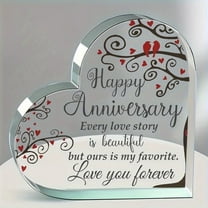 Romantic Heart-Shaped Acrylic Plaque - Tabletop Sign For Wedding Anniversary Stylish Room Decor Style - 4X4 Inch Perfect Gift For Couples Romantic Getaways And Special Occasions