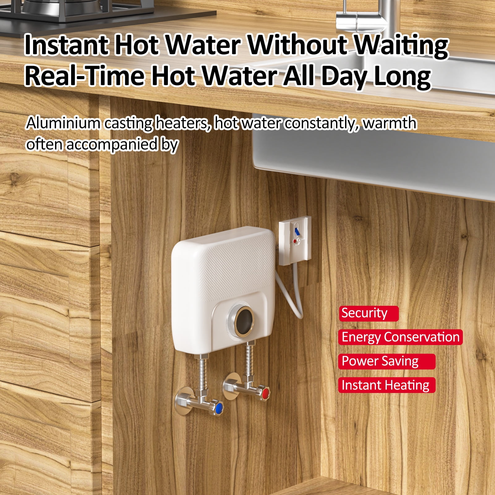 Portable Electric Tankless Water Heater 3000W 110V, Remote Control, Digital Display