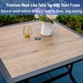 thumbnail image 2 of SUMMIT LIVING 5-Piece Outdoor Patio Dining Set, Square Wood-Look Patio Table and Textilene Chairs, Black & Gray Brown, 2 of 15