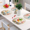 thumbnail image 6 of Ryvnso Cute Gnomes with Plants Round Plate Mats Dining Table Placemat Set of 4 for Holiday Decoration, 6 of 7