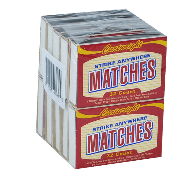 Cartwright Strike Anywhere Wooden Pocket Match, 32 count, 10 boxes (24 Pack)