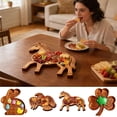 thumbnail image 2 of Easter Horse Wooden Charcuterie Board Horse Shaped Serving Tray with Compartments Wood Cheese Platter for Easter Party Appetizers Snacks Spring Centerpiece Gift for Hostess, 2 of 9