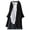 Black, variant on Open Front Coat Longline Three Quarter Sleeve Draped Cardigan Layer with Relaxed Flow for Travel And Everyday Styling Cardigan for Women