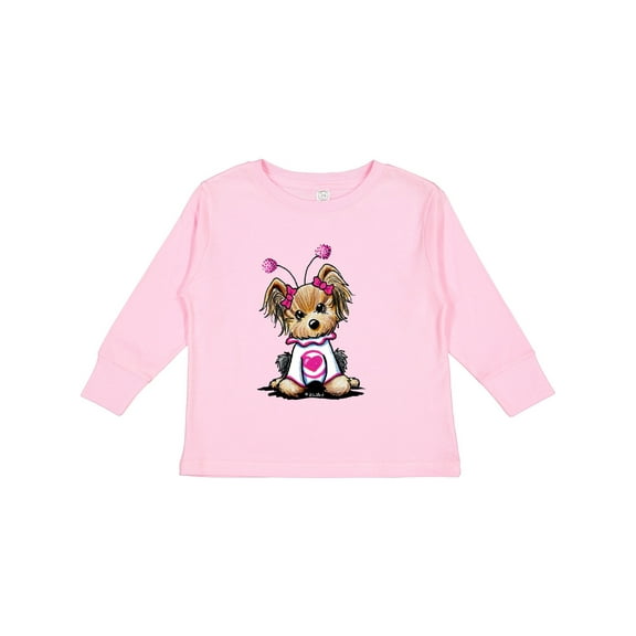 Inktastic Love Bug Yorkie Boys or Girls Long Sleeve Toddler T-Shirt