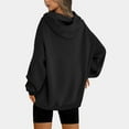 thumbnail image 4 of Women's Oversized Hoodie Winter Trendy Solid Color Pullover Thermal Casual Shirt Long Sleeve Hooded Sweatshirt (S, Black), 4 of 7