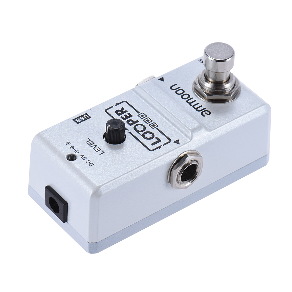 ammoon AP-09 Nano Series Electric Guitar Looper Effect Pedal with True Bypass, Unlimited Overdubs, 10 Minutes Recording and USB Cable