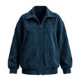 thumbnail image 4 of Enjoytime Jackets for Women Lapel Collar Long Sleeve Zip Up Coat Fall Winter Vintage Casual Work Oversized Outerwear, 4 of 8