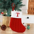 thumbnail image 2 of Lilixerw Christmas Stockings with Initials,Letter T Embroidered Christmas Stockings,Cute Christmas Tree Pendant,Knitted Socks Decoration Props for Party Fireplace Hanging, 2 of 3