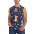 thumbnail image 2 of Picia Cartoon Dinosaur Scooter Sport Blue mens Cotton Tank Undershirts , Moisture-wicking Ribbed Tanks, Lightweight Cotton Tank Undershirts-Large, 2 of 8