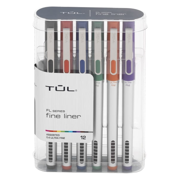 TUL® Fine Liner PorousPoint Pens, UltraFine, 0.4 mm, Silver Barrel