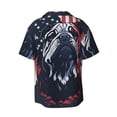thumbnail image 5 of KLL Bulldog with Forest Flag Print Men's Shirt Short Sleeve Button Down Summer Cuba Beach Shirts- XX-Large, 5 of 5