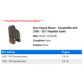 thumbnail image 2 of Rear Engine Mount - Compatible with 2006 - 2017 Hyundai Azera 2007 2008 2009 2010 2011 2012 2013 2014 2015 2016, 2 of 2