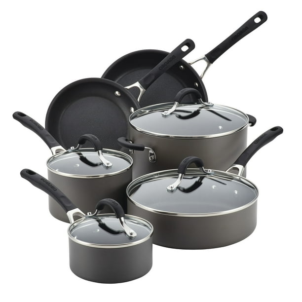 Circulon Innovatum Hard-Anodized Nonstick 10-Piece Cookware Set, Light