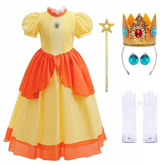 URSOFINE Princess Costume for Birthday Halloween Christmas Cosplay Dress Up with Rich Accessories
