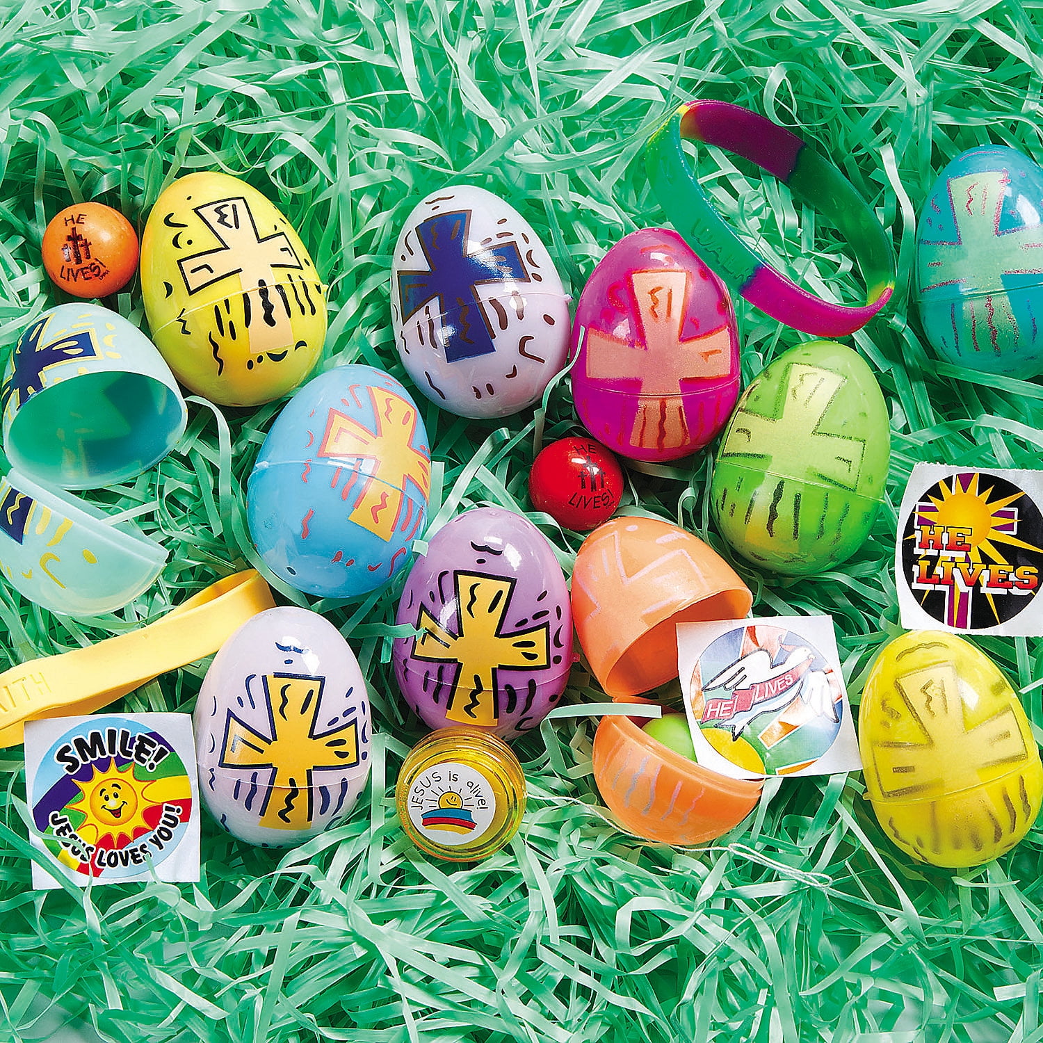 Religious Toy Filled Bright Eggs (2Dz) - Party Supplies - 24 Pieces