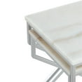 thumbnail image 6 of Posh Living Navarro Square Marble Top Nesting End Table in Silver, 6 of 8