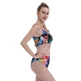 thumbnail image 4 of Vsdgher Womens High Waisted Bikini Sets Two Piece Swimsuit Tropical Palm Leaves Print Tummy Control Bathing Suit-Large, 4 of 8