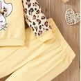thumbnail image 5 of NOLDARES Toddler Kid Girl Clothes for Fall 2 Piece Long Sleeve Graphic Tee and Pants Set Outfits Clothing Adorable(Yellow,4-5 Y), 5 of 7