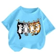 thumbnail image 4 of Tiijoy Girls Summer T-Shirt Cute Cartoon Cat Print Short Sleeve T Shirt Graphic Tee, Sizes 2-14, 4 of 4