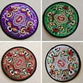 thumbnail image 6 of Drinks Coasters Vintage Ethnic Teacup Mat Portable Embroidered Pad Insulation Pads Table Decoration for Friends Housewarming Purple, 6 of 10