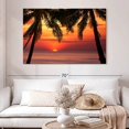 thumbnail image 2 of Elephant Stock Palm Tree Beach Sunset Wall Art - Horizontal Canvas Wall Art - Living Room Wall Decor - Beach Canvas - Black And Brown Decor - 51" x 34", 2 of 8