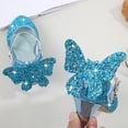 thumbnail image 5 of YMNXA Big Kids Children Girls Sandals With Adjustable Strap Soft Sole Non Closed Toe Sequins Fashion Formal Shoes For Dress Up Performances,Blue,10-10.5 Years, 5 of 7