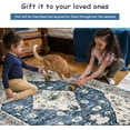 thumbnail image 5 of Lahome Decor 2'x8'Vintage Runner Rug,Washable Distressed Hallway Runner,Washable Rug,Traditional Mat Distressed Indoor Foldable Ultra-Thin Rug Retro Accent Rug,Floral Print Rug Non Slip Carpet,Blue, 5 of 8