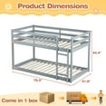 thumbnail image 7 of SESSLIFE Bunk Bed Twin Over Twin, Low Floor Bunk Bed with Guard Rails for Dorm, Small Space, No Box Spring Needed (Gray), 7 of 7