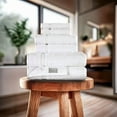 thumbnail image 2 of LUCIA MINELLI  Hardwick Embossed Jacquard Turkish Cotton Bath Towel Set of 6 White, 2 of 5