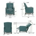 thumbnail image 4 of GDF Studio Sinclair Contemporary Fabric Tufted Pushback Recliner with Nailhead Trim, Dark Teal and Dark Brown, 4 of 13