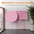 thumbnail image 3 of IdealHouse 3 Piece Patio Bistro Set, Folding Patio Bistro Table and Chairs Set of 2, Outdoor Patio Furniture Set, Metal Structure, No Assembly Need, for Balcony Yard Garden, Pink, 3 of 7