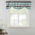 thumbnail image 2 of Tie Up Valances for Windows, Green Black Grey Striped Adjustable Valance Curtains Window Treatment for Living Room/Bedroom, Farmhouse Vintage Stripe Rod Pocket Kitchen Curtains & Drapes 42x12 Inch, 2 of 9