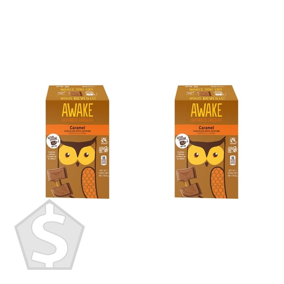 Awake Caramel Milk Chocolate, 50 × 13.5 g - Pack of 2
